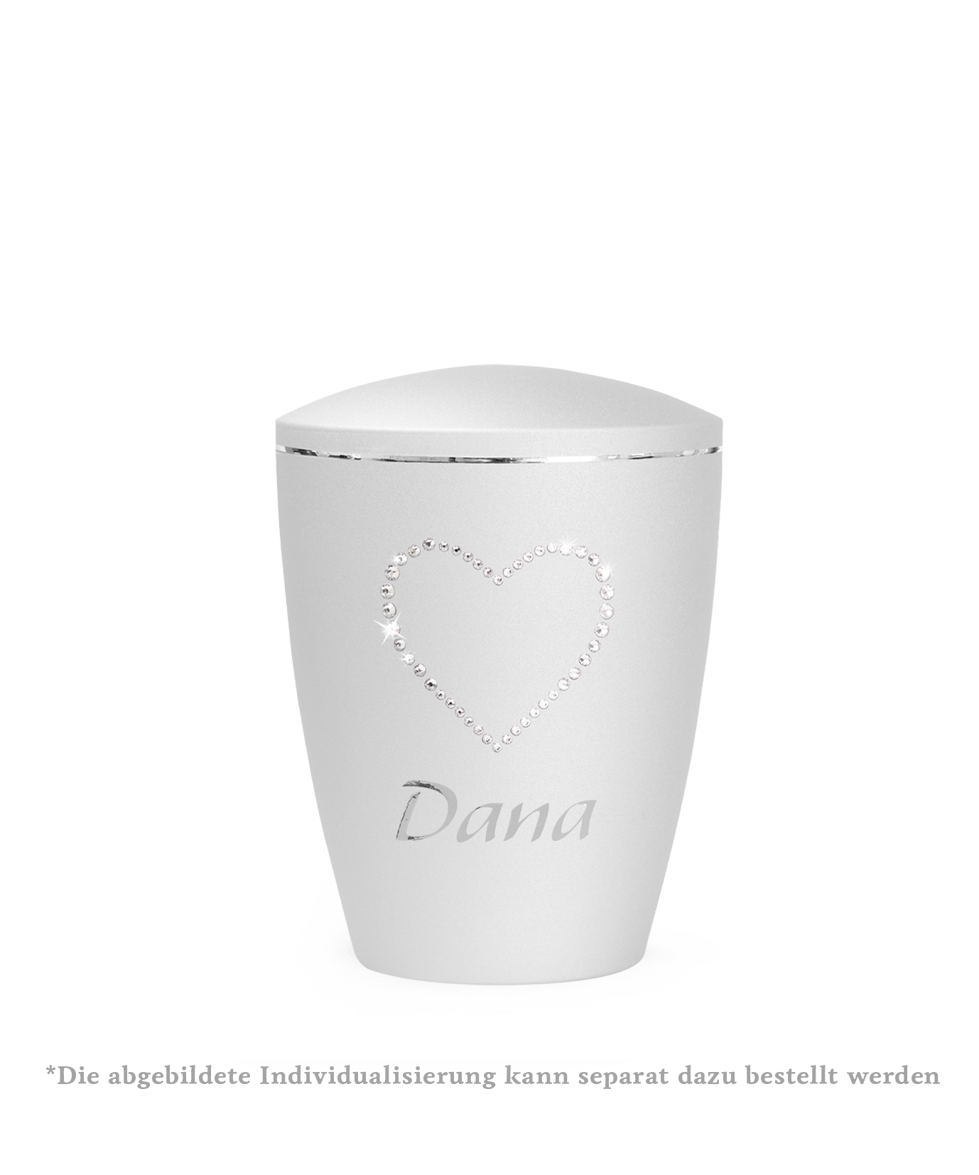 Organic urn with crystal heart