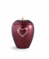 Preview: Tierurne Crystal Weinrot mit Kristall-Herz und Teelichtdeckel