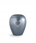 Preview: Pet Urn Crystal Steel Grey with Crystal Heart