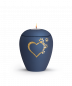 Preview: Pet Urn Verona Colour Navy with heart-paws lid cheap