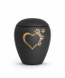 Preview: Tierurne Verona Farbe Schwarz mit Motiv Edition Star Herz-Pfoten