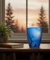 Preview: Bright blue pet urn with dog and tree under a sunny sky. A loving and peaceful keepsake for your beloved darling. Honour your pet's memory beautifully – see the options and order.