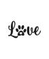 Preview: Folienmotiv Schriftzug LOVE mit Pfote
