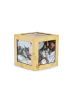Preview: Moderne Bambus-Tierurne mit charakteristischer Holzstruktur und 5 Fotofeldern.