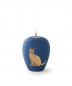 Preview: Animal Urn with Cat Relief in Glold with or without Tealight Holder