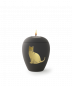 Preview: Animal Urn with Cat Relief in Glold with or without Tealight Holder