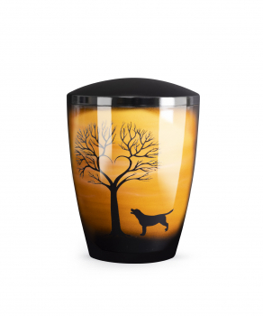 Tierurne Edition Airbrush Motiv: "Hund Herzbaum" versch. Größen
