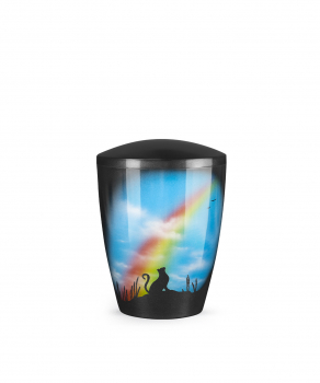 Tierurne Edition Airbrush Motiv: "Regenbogen Katze"