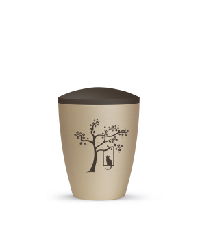 Biodegradable animal urns made of natural material for indoors and outdoors