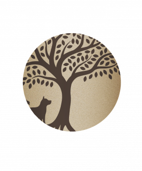 Detailansicht Baum mit Hund