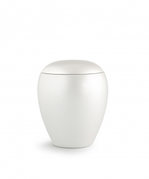 Tierurne Crystal mit/ohne Gedenklicht, Größe: 0,5 L / 1,5 L Farbe:  Perlmutt Weiß