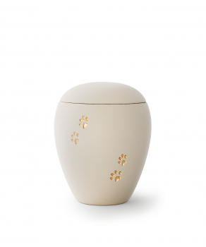 Tierurne Keramik Edition Siena 4 Pfoten  Farbe:  Creme