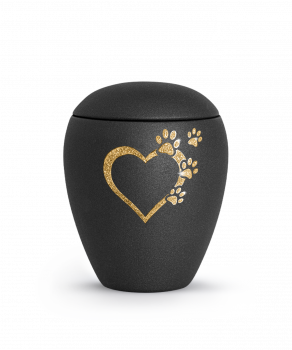 Tierurne Edition Verona Motiv Star "Herz-Pfoten" Farbe: Schwarz