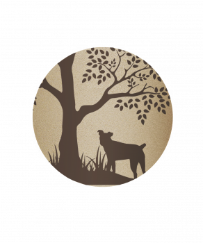 Detailansicht Baum mit Hund