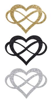 Tierurne personalisiert Glittermotiv Star Herz Unendlichkeitszeichen