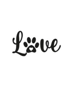 Folienmotiv Schriftzug LOVE mit Pfote