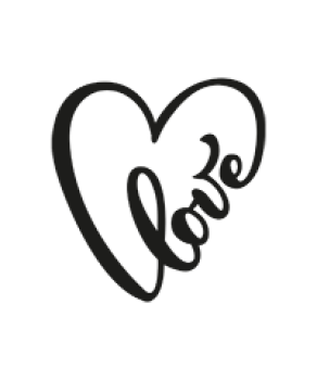 Folienmotiv Schriftzug Love mit Herz