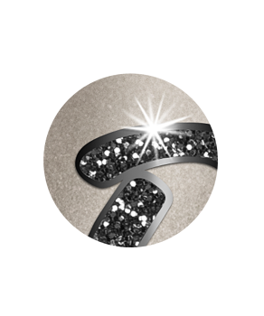 Detail Folienbeschriftung Star Schwarz Glitter für Urnen günstig