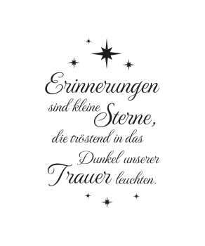 Lasertext Premium Erinnerungen Sterne Trost Trauer Gedenken