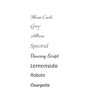Preview: Laserschriftart Auswahl 8 Fonts für Tierurnen Lasergravur