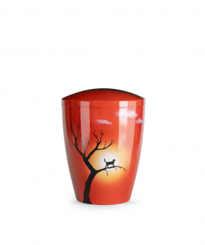 Tierurne Edition Airbrush Motiv: "Katze Sonne"