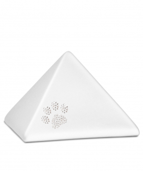 Ceramic urn pyramid with crystal paw various colours different sizes