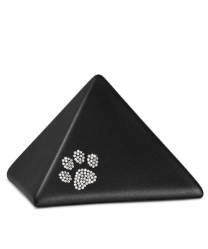 Ceramic urn pyramid with crystal paw various colours different sizes