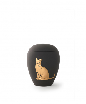 Tierurne Siena mit goldenem Katzenrelief 0,5 ltr. verschiedene Farben