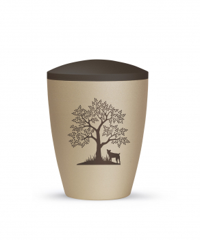 Tierurne Edition Natura mit Motiv Hund und Baum 2 versch. Größen H7