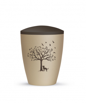 Tierurne Edition Natura mit Motiv Hund und Baum 2 versch. H6