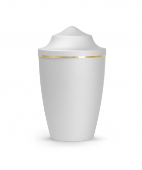 Pet Urn Edition Lina with brushed gold band domed lid