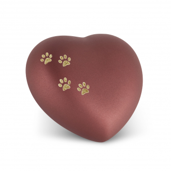 Tierurne Herz 4 Pfoten Farbe Rubin für Hunde und Katzen günstig kaufen.