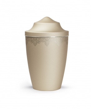 Pet urn Edition Mandala with pointed lid silver or gold coloured stripes different colours and sizes