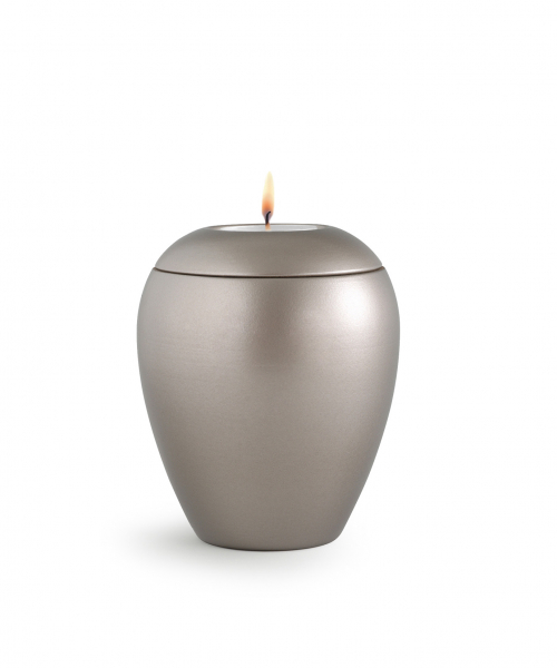 Tierurne Crystal Fumé mit Teelichtdeckel