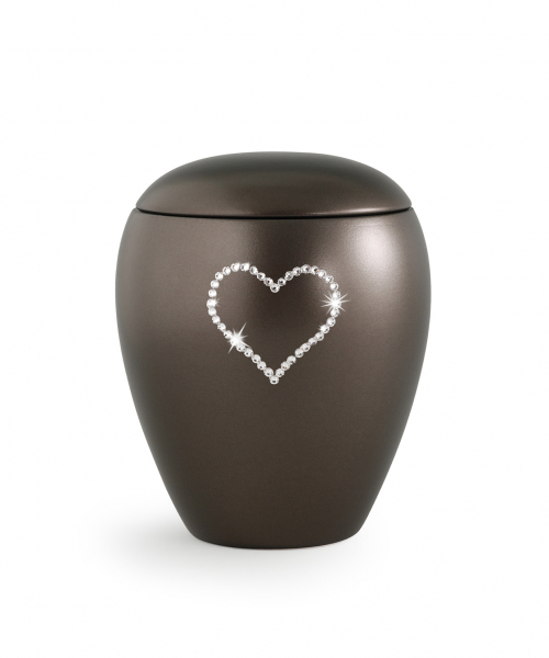 Tierurne Crystal Chocolat mit Kristall-Herz
