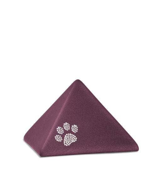 Keramikurne Pyramide mit Kristallpfote diverse Farben versch. Größen