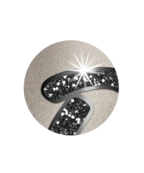 Detail Folienbeschriftung Star Schwarz Glitter für Urnen günstig
