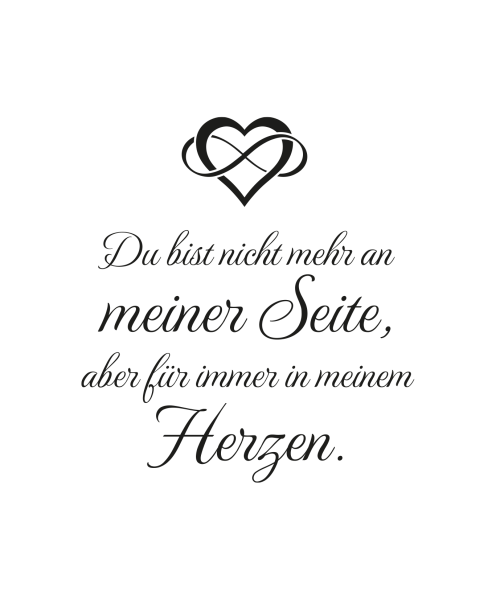 Lasertext Du bist für immer in meinem Herzen Premium Gravur