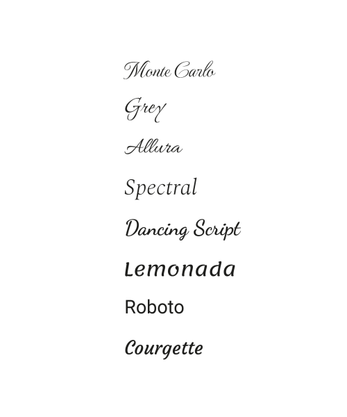 Laser font selection 8 fonts for pet urns laser engraving