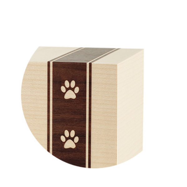Tierurne Holz kanadischer Ahorn Detail Pfotenband