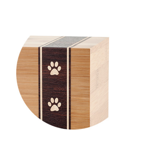 Tierurne Holz Bambus Detail Pfotenband