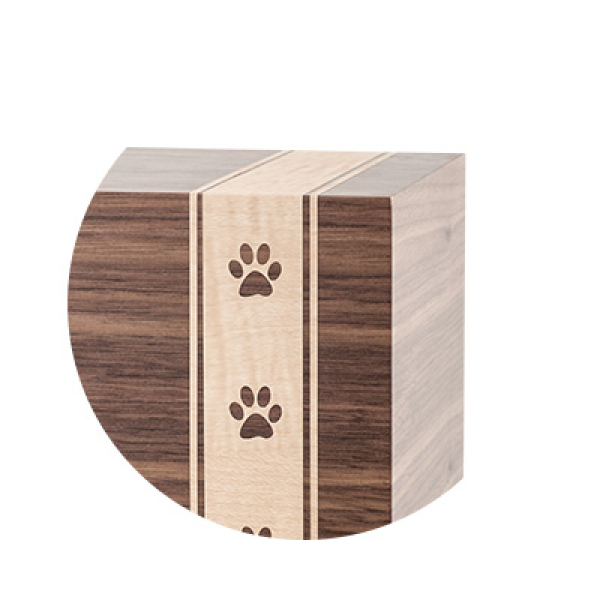Tierurne Holz Amerikanischer Nussbaum  Detail Pfotenband