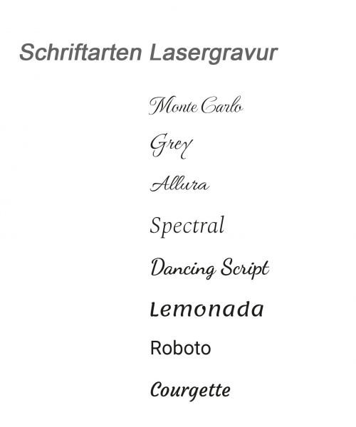 Lasergravur Namen mit/ohne Lebensdaten mit/ohne Text