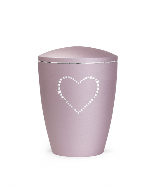 Eleganter Edition Elegance Tierurne mit Herzsilhouette aus Swarovski-Elementen in Rosé