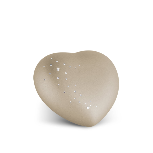 Heart Urn Colour Champagner with Startrail for Dogs and Cats