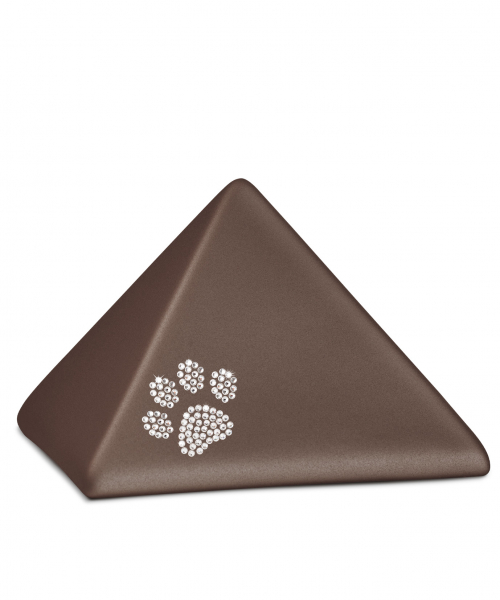 Ceramic urn pyramid with crystal paw various colours different sizes