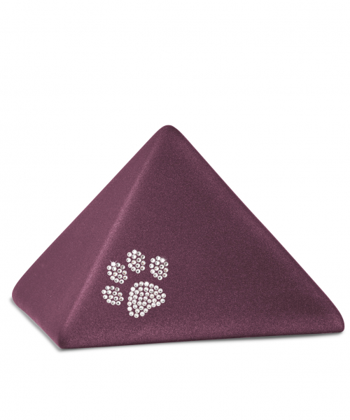 Ceramic urn pyramid with crystal paw various colours different sizes