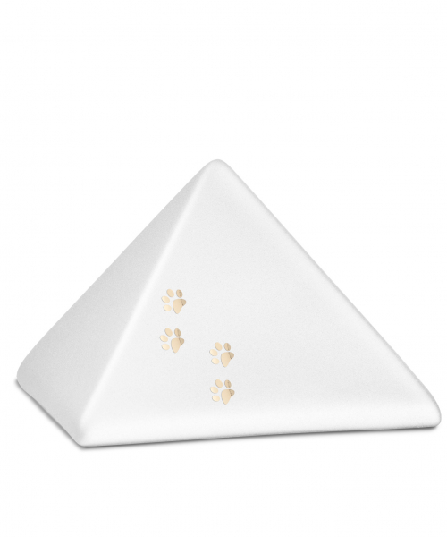 Ceramic urn pyramid with 4 shiny paws various colours different sizes