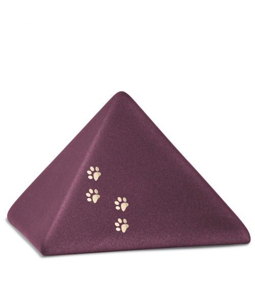 Ceramic urn pyramid with 4 shiny paws various colours different sizes