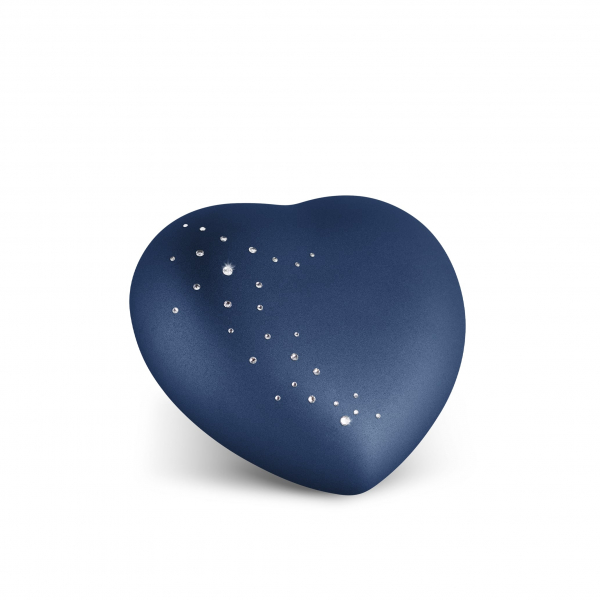 Heart Urn Colour Navy with Startrail for Dogs and Cats
